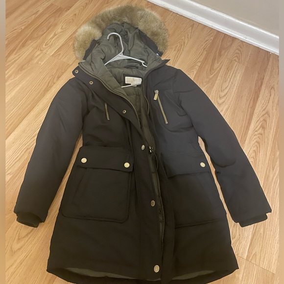 Michael Kors down jacket soft shell with hood longline women's size XS NWOT - Picture 3 of 3